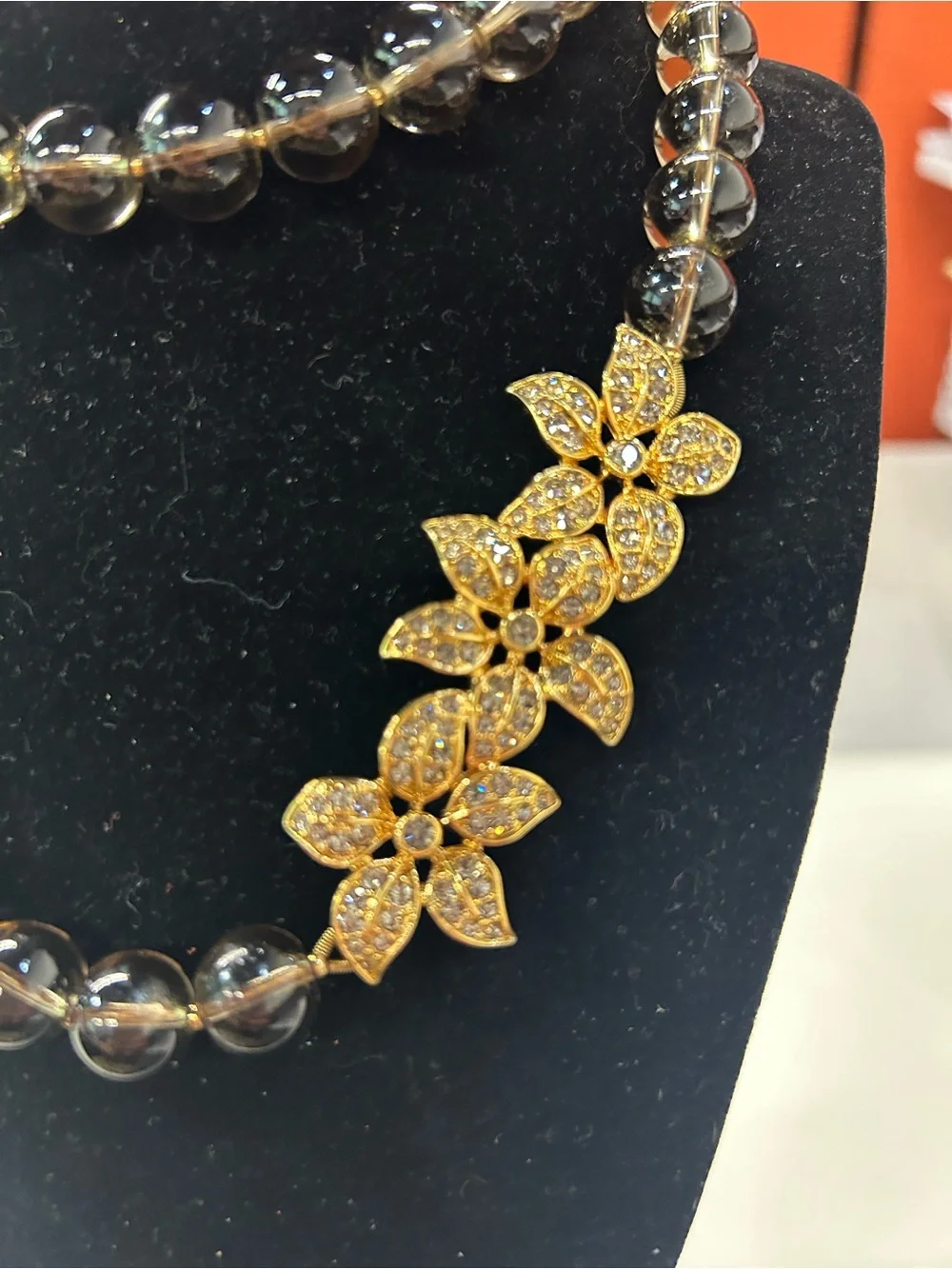 Fabulous J. Crew smoky glass crystal beaded necklace